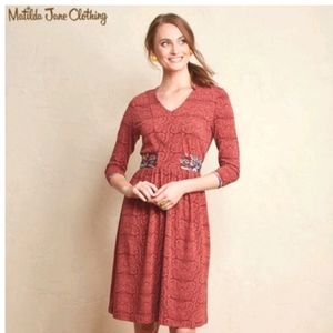🛍️Matilda Jane Ariana Red Boho Style Dress